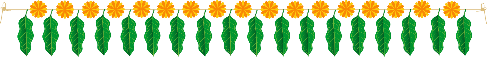 marigold and mango leaves toran festival decoration